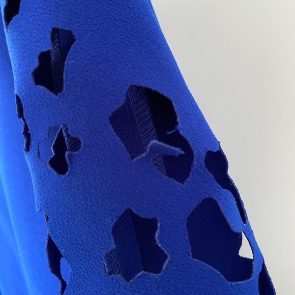 Rene Ruiz Collection Size 8 Blue Cut Out Wing Sleeve Knee Length Cocktail Dress - Picture 8 of 12